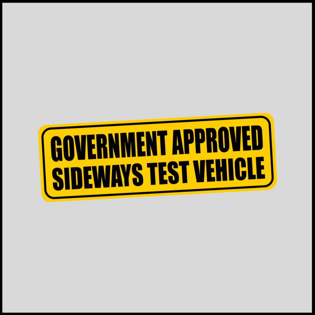 Government Approved Sideways Car Sticker